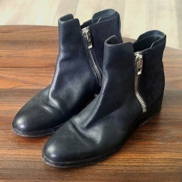 Phillip Lim Women’s Boots Quiet Luxury Minimalist Black Suede Leather Zip Sz 5.5 - Picture 2 of 6